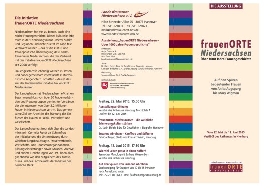 Flyer_Ausstellung frauenORTE in Nienburg